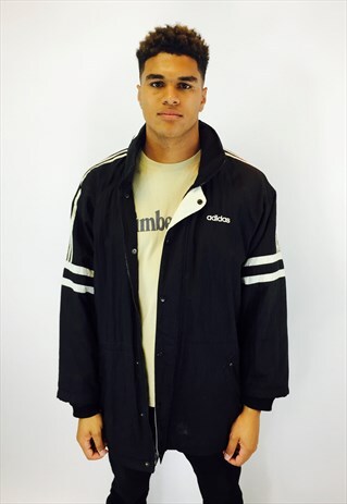 ADIDAS CLASSIC 3 STRIPE BLACK COAT