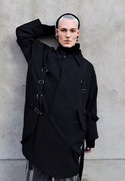 Loose fit bondage harness finish mac utility buckle trench 