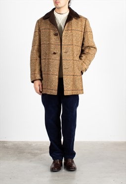 Men's Pendleton Brownish Herringbone Checked Coat Jacket