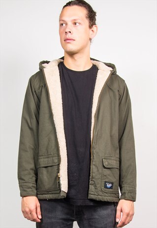 90'S WALLS WORKWEAR KHAKI SHERPA LINED PARKA JACKET