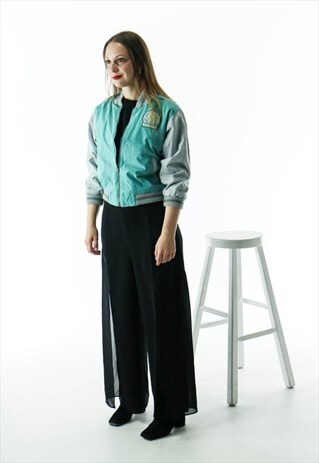 TURQUOISE BOMBER JACKET / CASUAL SPRING BOLD JACKET
