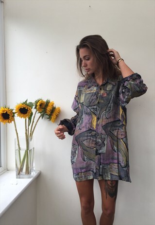 CRAZY PATTERN OVERSIZED RETRO VINTAGE UNISEX FESTIVAL SHIRT