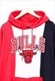 VINTAGE CHICAGO BULLS HOODIE RED BLACK COLOUR BLOCK 90S 