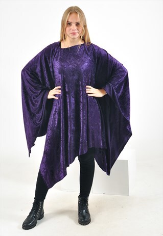 VINTAGE VELVET KIMONO IN DARK PURPLE