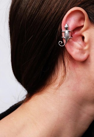 SALAMANDER STERLING SILVER EAR CUFF