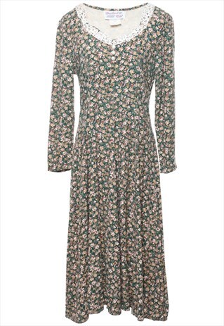 BEYOND RETRO VINTAGE FLORAL PRINT DRESS - M