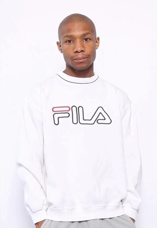 VINTAGE FILA BIG LOGO SWEATSHIRT WHITE
