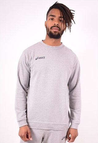 ASICS MENS VINTAGE FULL TRACKSUIT LARGE GREY 90S