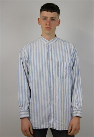 VINTAGE STRIPED PALE BLUE SHIRT