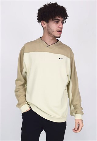 VINTAGE 90'S CREAM NIKE JUMPER