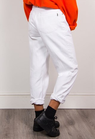 VINTAGE 90'S WHITE HIGH WAIST MOM STYLE JEANS