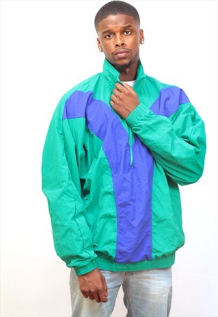 1990'S VINTAGE OVERSIZED GREEN FESTIVAL SHELL JACKET