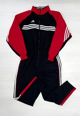 Adidas Boilersuit Zip Closure Black Red