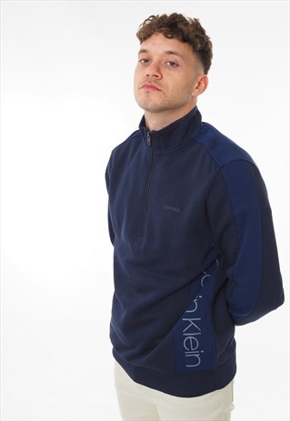 VINTAGE CALVIN KLEIN 1/4 ZIP SWEATSHIRT BLUE