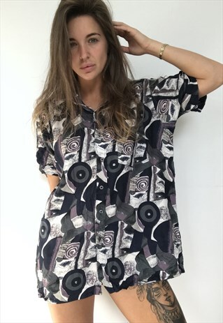 PATTERNED OVERSIZED RETRO VINTAGE UNISEX FESTIVAL SHIRT