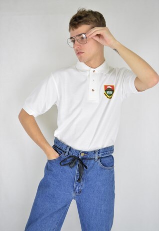 VINTAGE CLASSIC WHITE 80'S POLO SHIRT