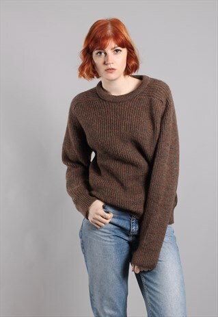 VINTAGE 80S CHUNKY RIBBED KNIT JUMPER