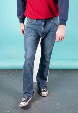 VINTAGE LEVI'S 527 JEANS IN BLUE DENIM WITH RIPS
