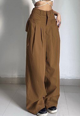 Miillow Low waist sexy loose wide leg trousers