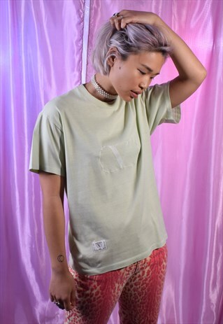 VINTAGE VALENTINO PALE GREEN EMBROIDERED TEE