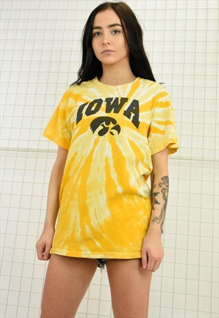 IOWA YELLOW TIE DYE T-SHIRT