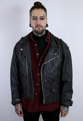 VINTAGE LEATHER BIKER JACKET