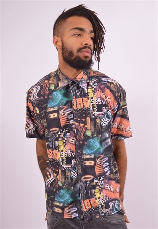 VINTAGE SHIRT CRAZY PRINT MULTI