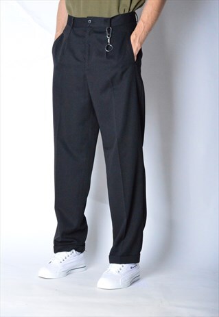 VINTAGE 90S BLACK MINIMALIST PANTS