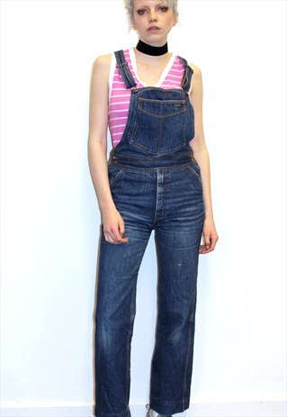 90'S VINTAGE DENIM BLUE DUNGAREES HIPSTER FESTIVAL BOHO