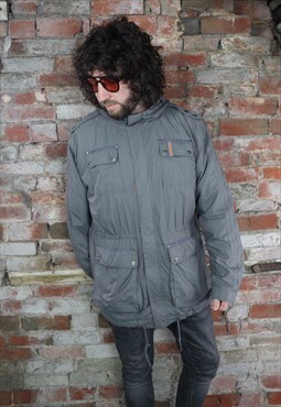 Vintage 90's ADIDAS GREY PARKA oversized jacket , 