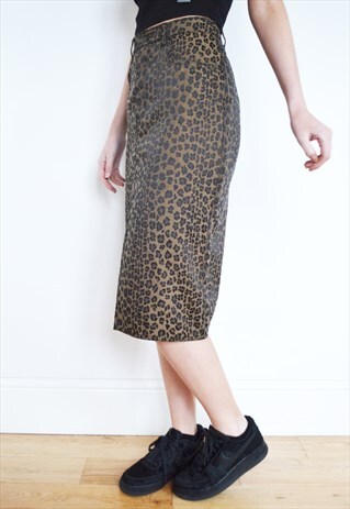 RARE FENDI LEOPARD PRINT ZUCCA PENCIL SKIRT