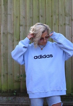 Vintage Y2K Adidas oversized sweatshirt in baby blue