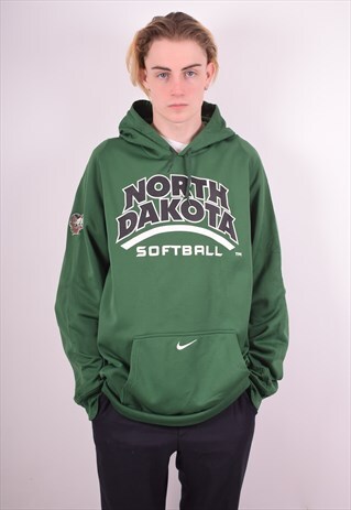 NIKE MENS VINTAGE HOODIE JUMPER XL GREEN 90S