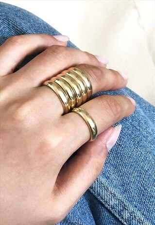PLAIN GOLD BAND RING GOLD PLATED