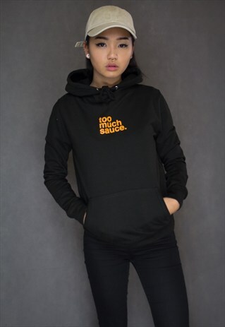 NEW IN - TOO MUCH SAUCE BLACK HOODIE