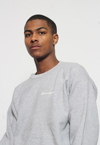 VINTAGE CHAMPION LOGO SWEATSHIRT GREY