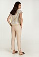 BEIGE DENIM STYLE COTTON PANTS