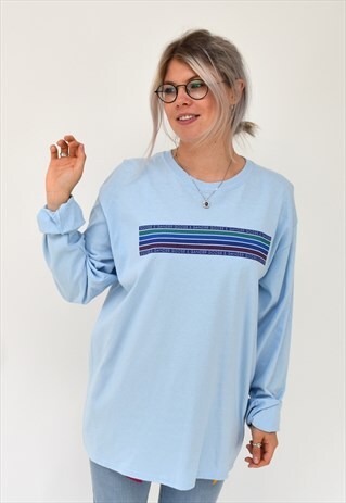 G&G UNISEX PURPLE MULTI LINES L/S TEE