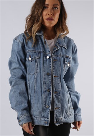 VINTAGE DENIM JACKET ESPRIT OVERSIZED FITTED UK 14 (FC3K)