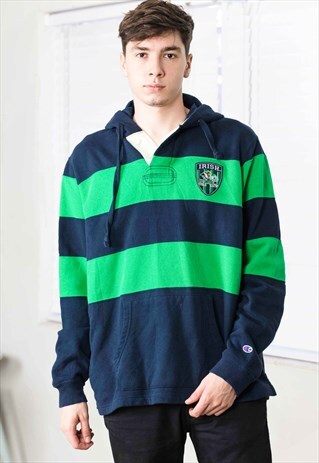 VINTAGE CHAMPION HOODIE SWEATSHIRT LOGO 90S L 22.4