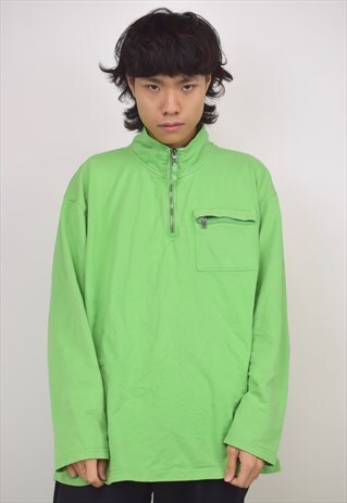 VINTAGE 90S NAUTICA GREEN 3/4 ZIP SWEATSHIRT