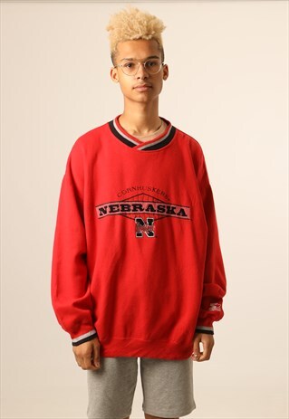 VINTAGE STARTER EMBROIDERED NEBRASKA SWEATSHIRT