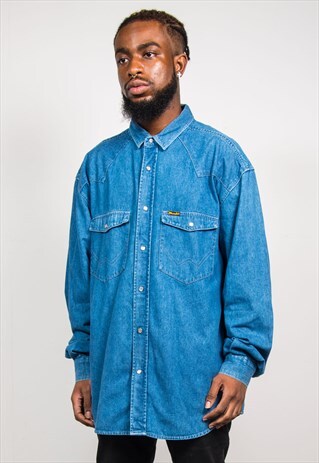 WRANGLER VINTAGE 90'S DENIM LONG SLEEVE SHIRT