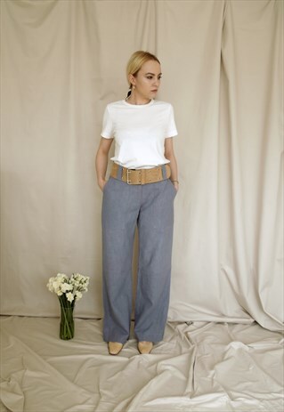 WIDE LEG LINEN PANTS