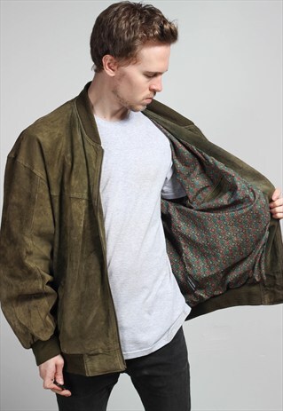 VINTAGE OVERSIZED SUEDE BOMBER JACKET
