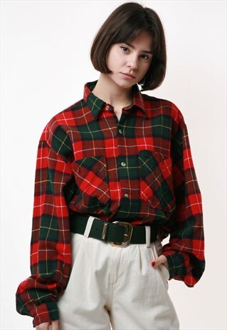 90S ITALIAN BENETTON CHECKERED VINTAGE SHIRT 14006