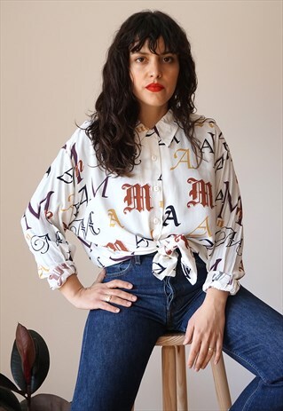 VINTAGE 80S LONG SLEEVE COLOR BLOCK SHIRT
