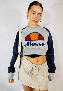 Vintage Size M Ellesse Cropped Sweatshirt in Multi