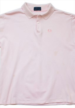 Vintage Fred Perry 90s Pink Polo Summer Shirt with marks 
