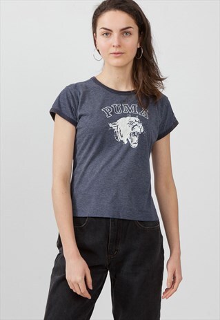 90S VINTAGE BLUE PUMA CREW NECK T-SHIRT